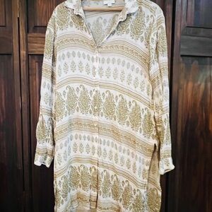 J. Jill Floral‎ Paisley Blouse in Cream and Tan